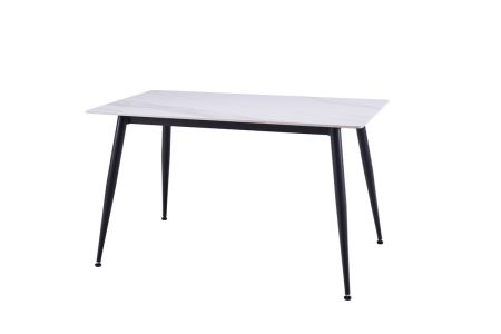Обідній керамічний стіл TM-100 олімпо вайт + чорний